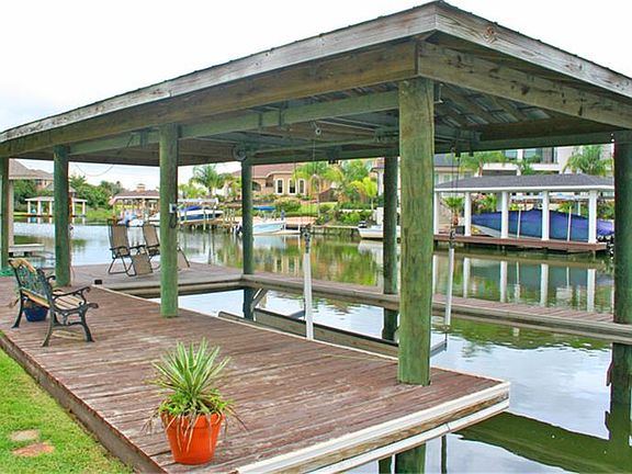 Another view of the boat house and decking