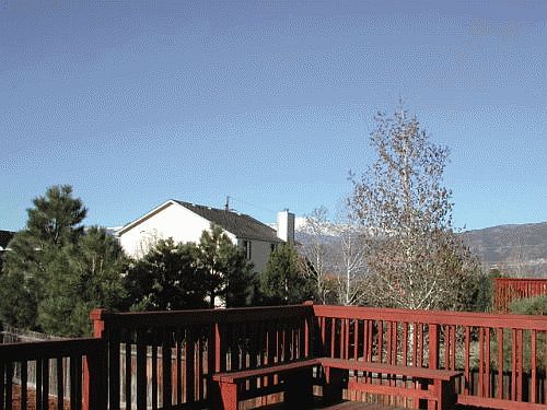View from large back deck with hot tub hook-up