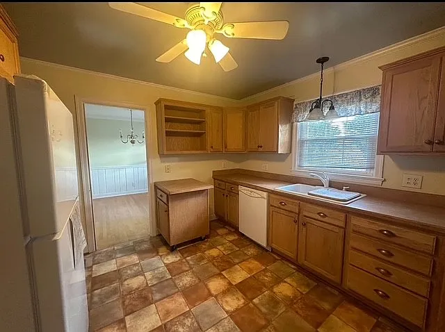 Open kitchen off of the dining area