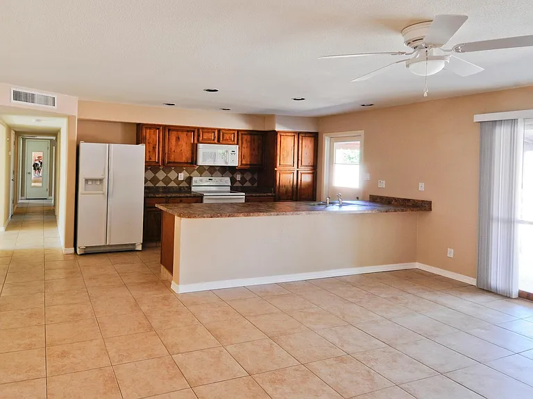 family room to kitchen