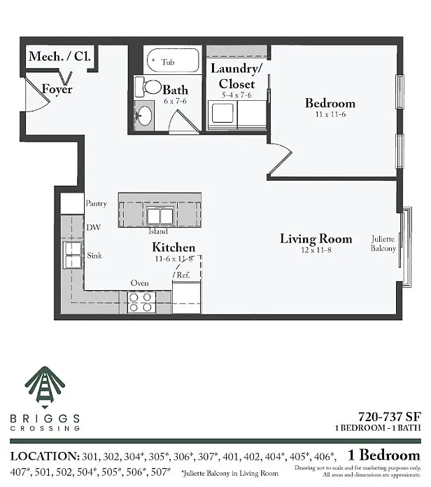 Floor plan 1 Bedroom