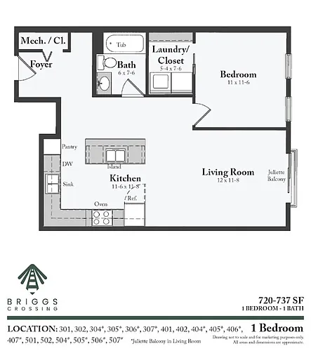 Floor plan 1 Bedroom