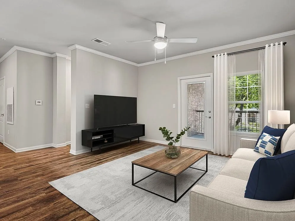 Living room with hard surface flooring - eaves Twin Creeks