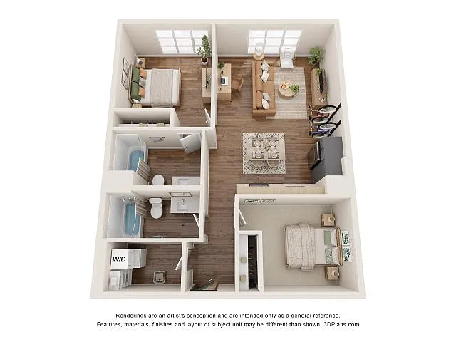 Floor plan 2 Bed - D4
