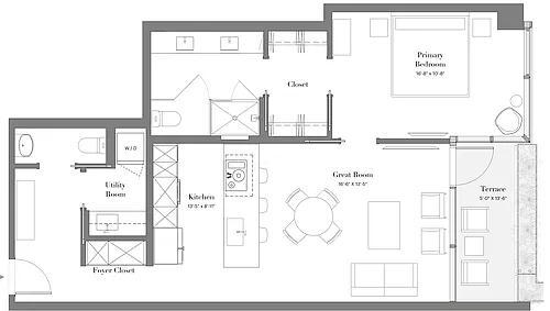 Floor plan 26 | 1B-07 | 1 Bed | 1.5 Bath