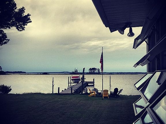 view of dock from porch