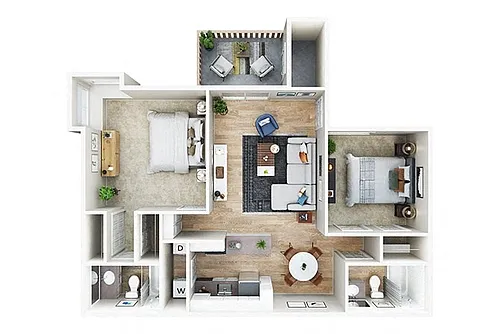Floor plan TWO BEDROOM