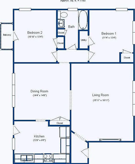 2 bed, 1150 sqft, $1,050 — Photo 3
