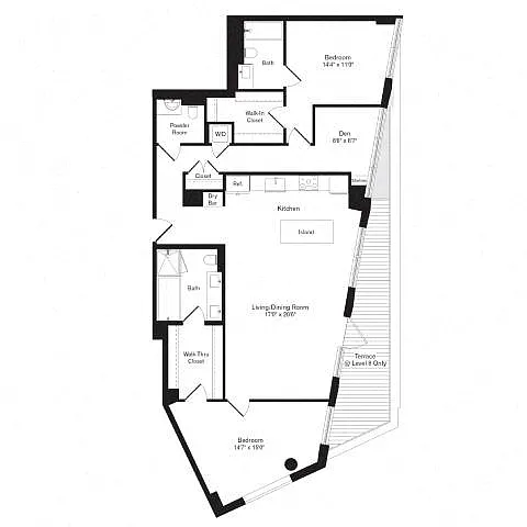 Floor plan 2AE Den