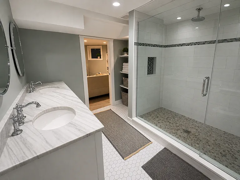 Lower level bath