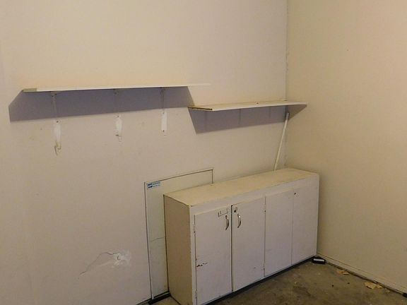 One car garage with more storage.