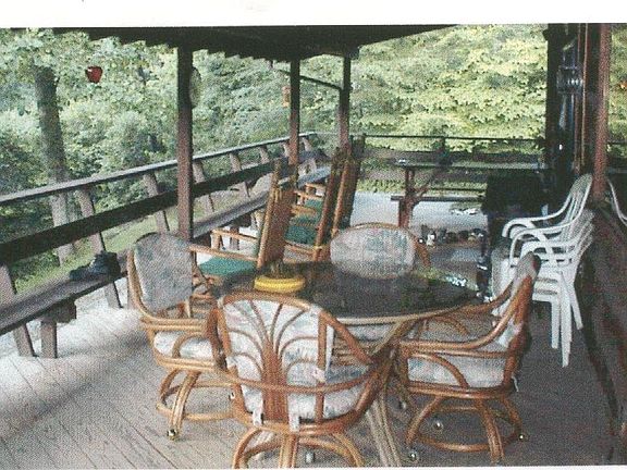 Porch overlooking Moonshine Creek