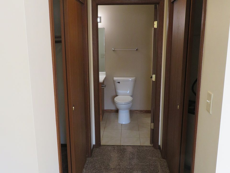 Hallway with two closets