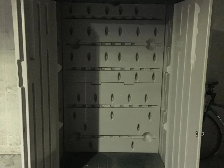 Storage unit at parking space