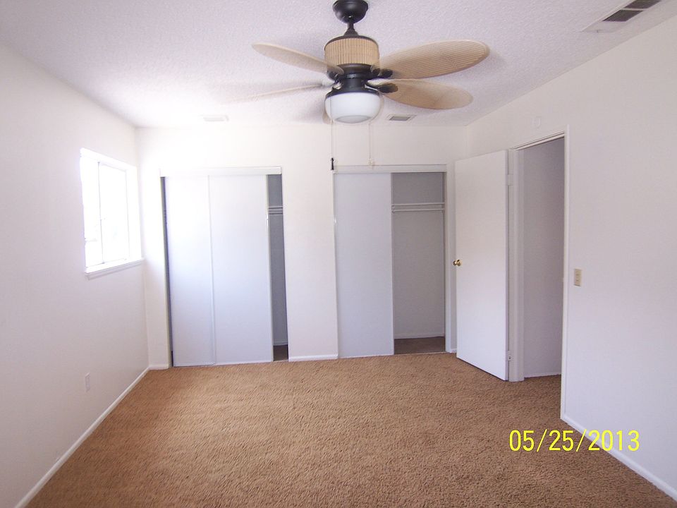 Bedroom facing closets