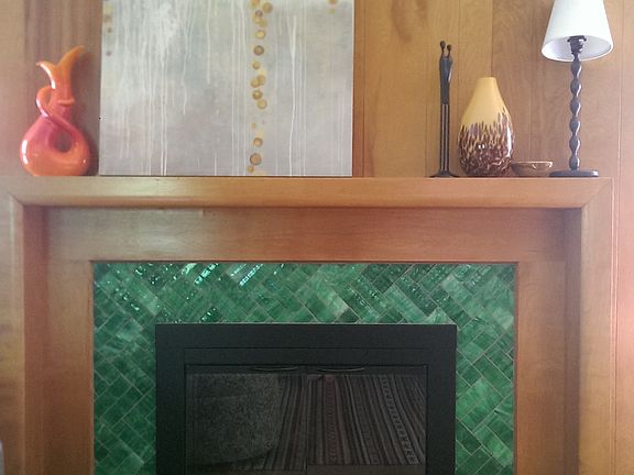 Fireplace with Glass Tile