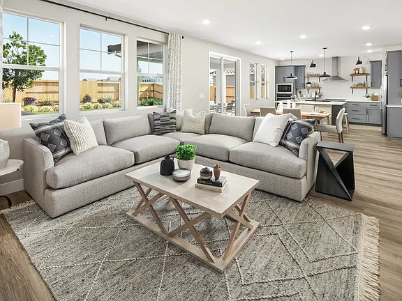 Great room with luxurious wood flooring