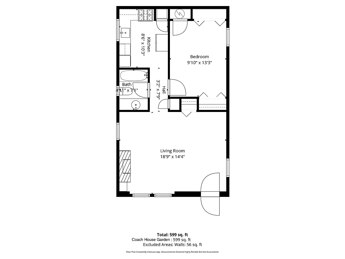 Floor plan 1 Bedroom, 1 Bath