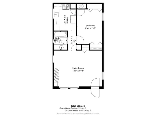 Floor plan 1 Bedroom, 1 Bath