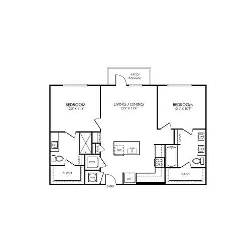 Floor plan B1- 2X2