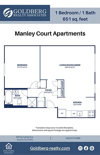 Floor plan One Bedroom Dining Room