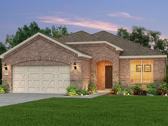Exterior C, the Martin Ray with stone accents and 2-car garage