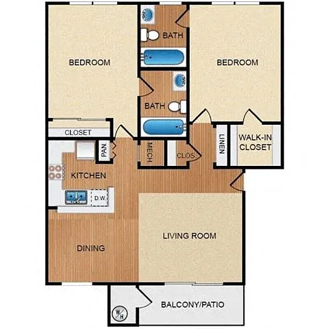 Floor plan Floorplan B (2x2)