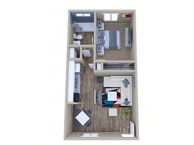 Floor plan One Bedroom One Bath