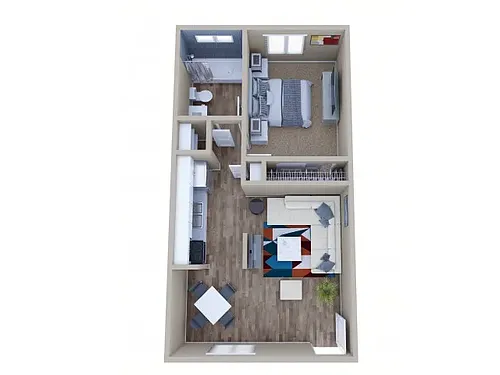 Floor plan One Bedroom One Bath