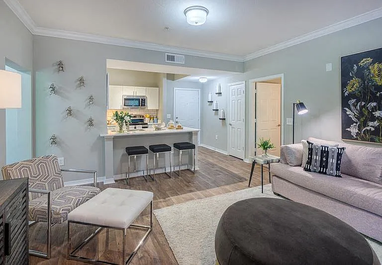Furnished model living room