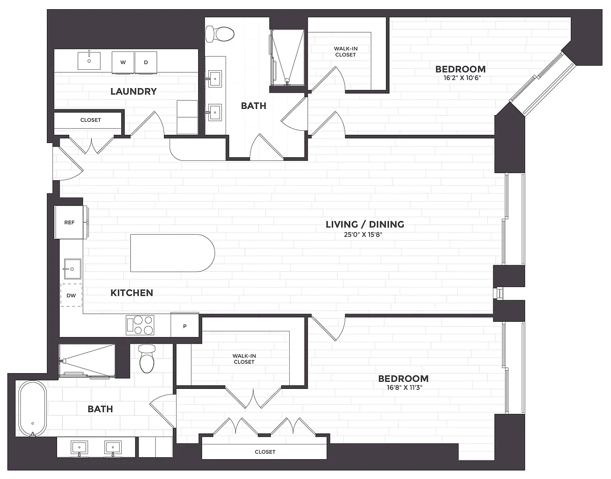 Floor plan 2 Bed/2 Bath-PH 01