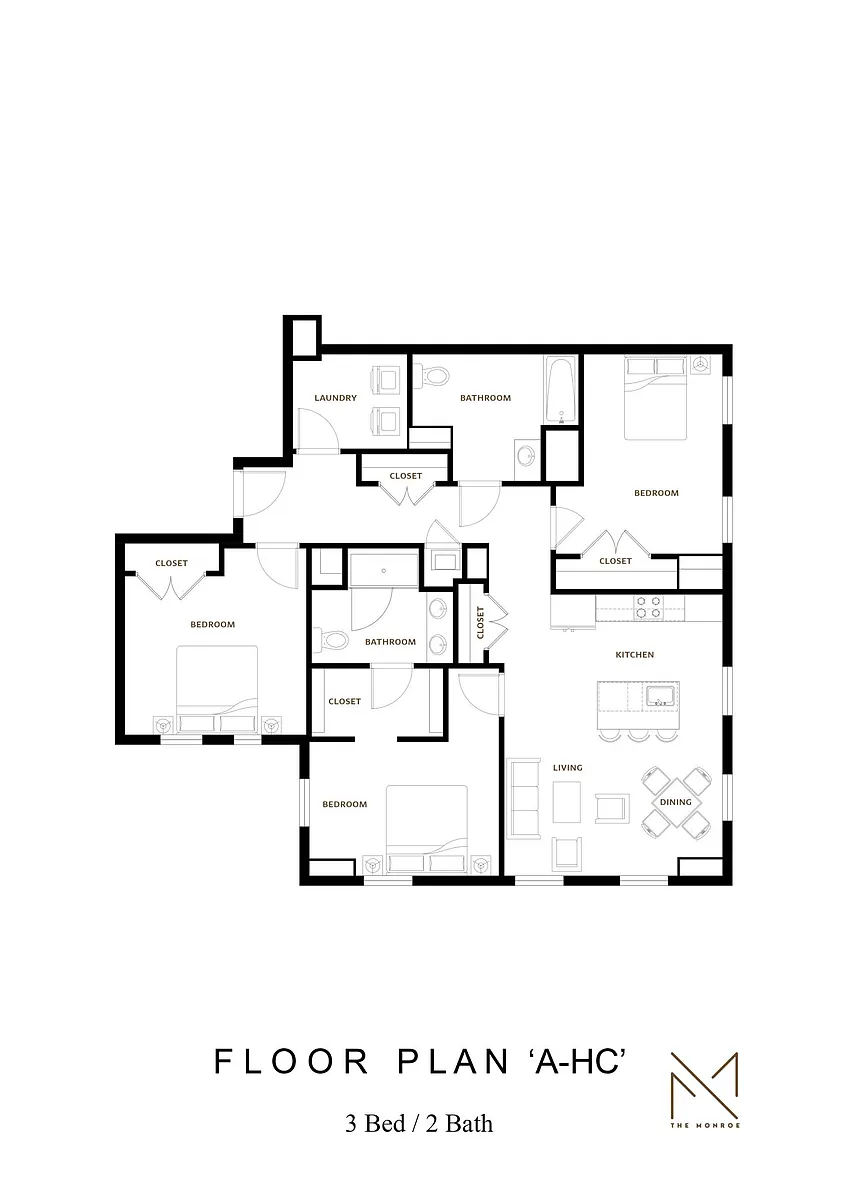 Floor plan 3 Bed A