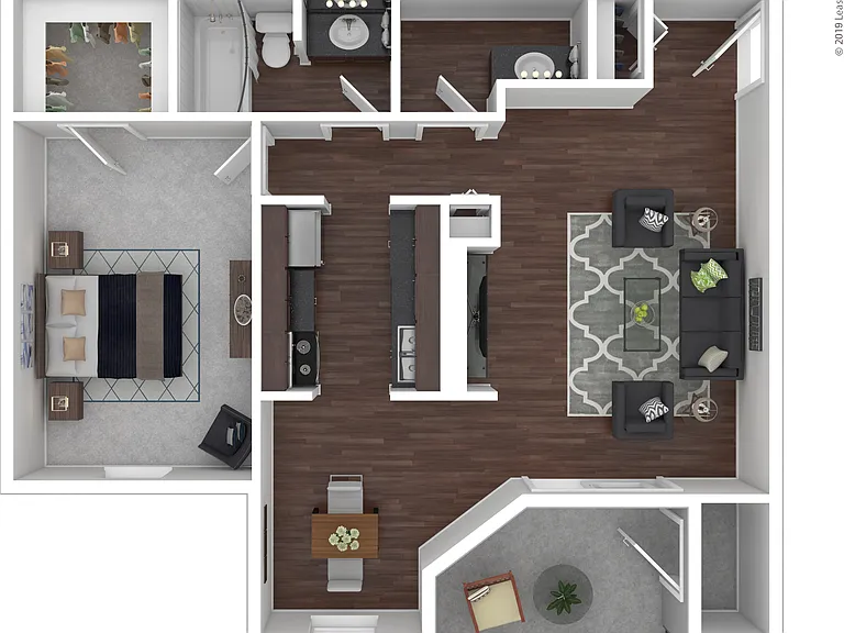 1 bedroom 1 bath: Beds - 1: Baths - 1: SqFt Range - 676 to 676