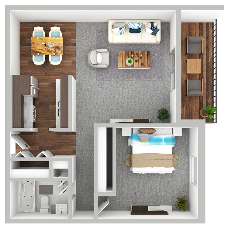 Floor plan One Bedroom 643
