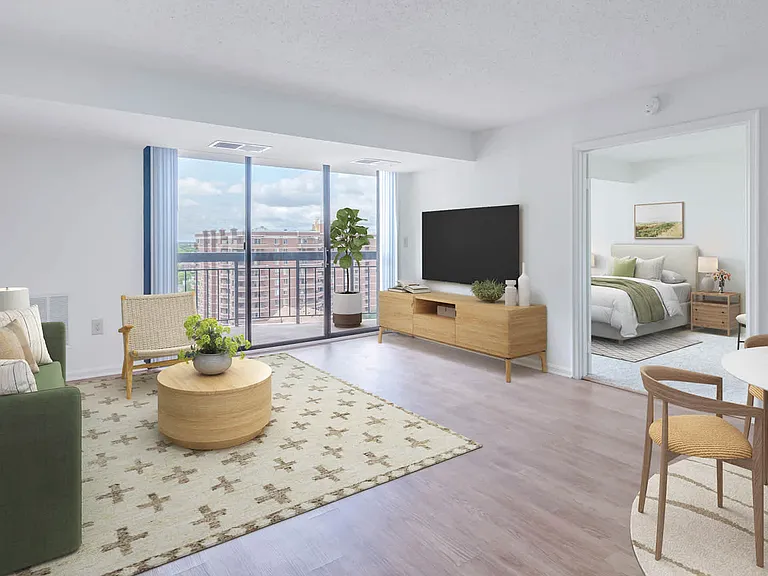 Living Room with Balcony and Hard Surface Flooring