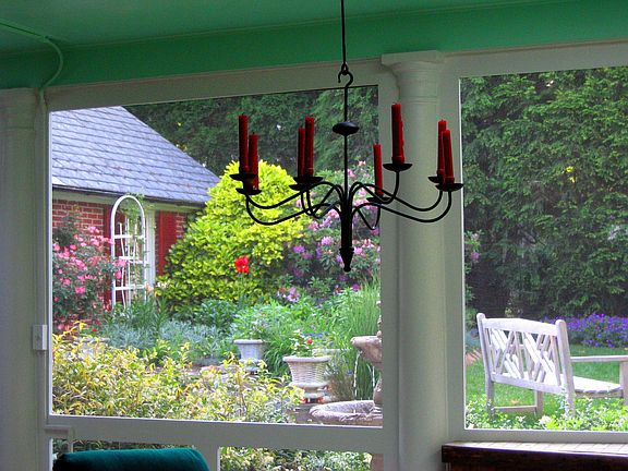 View of English Garden from Porch