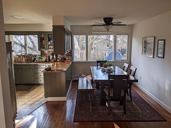 Dining room gets a nice warm sunset glow.