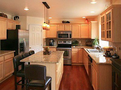 The kitchen has been redone with beautiful granite counter tops & back splash