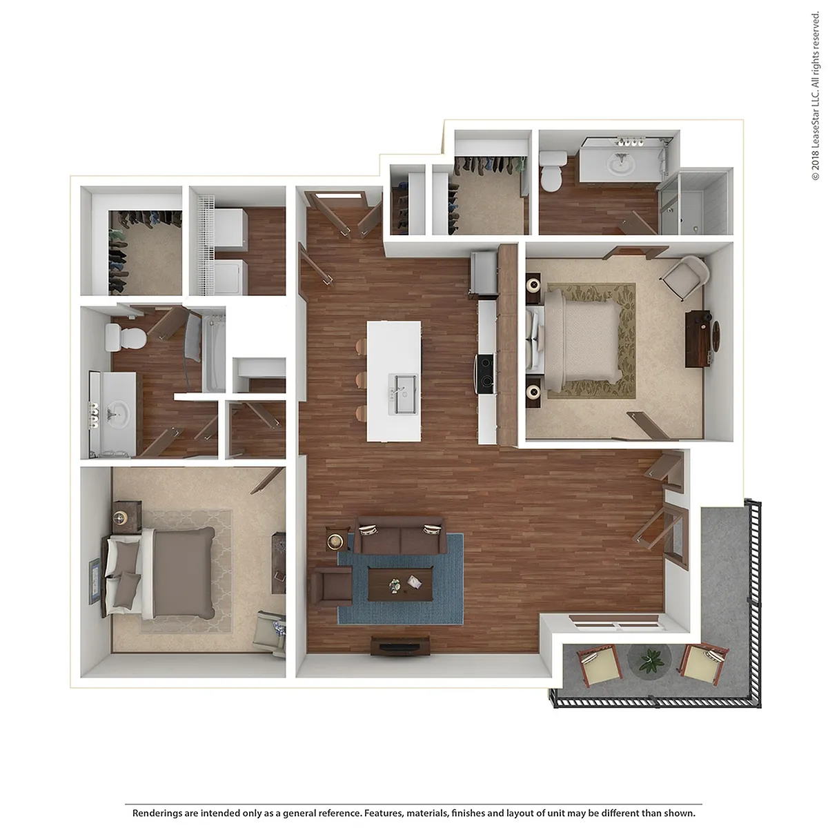 Floor plan B with Balcony
