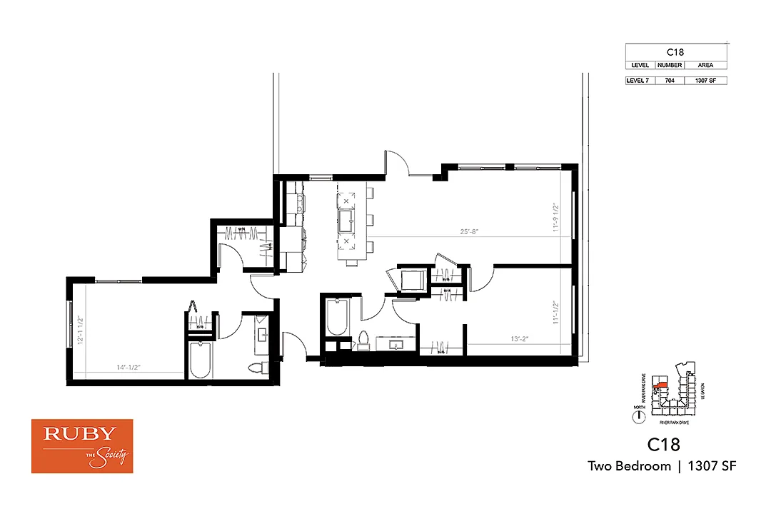 Floor plan Two Bedroom C18