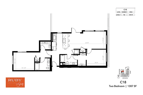Floor plan Two Bedroom C18