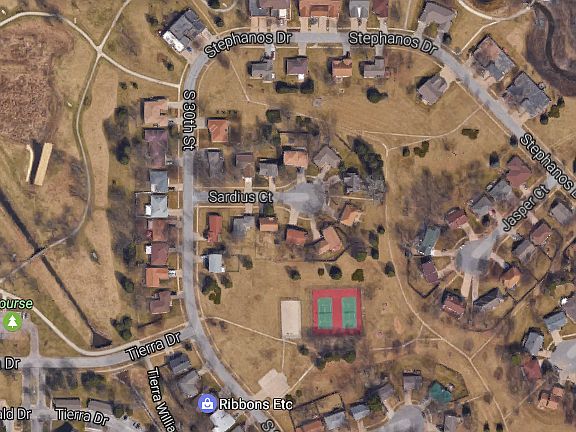 Aerial showing private court