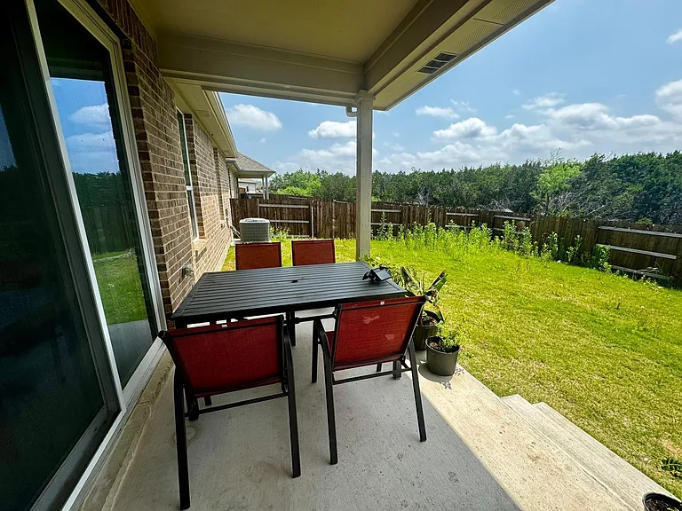 Backyard and covered porch