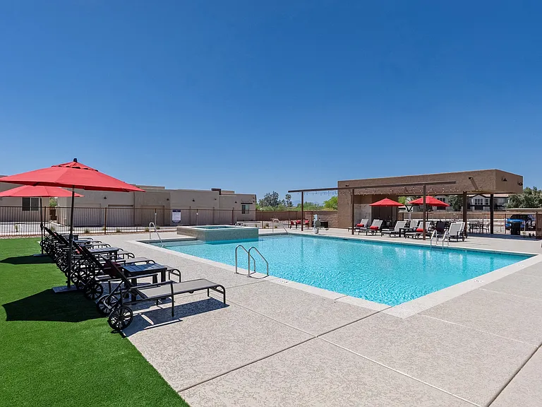 Pool with Grass Lawn