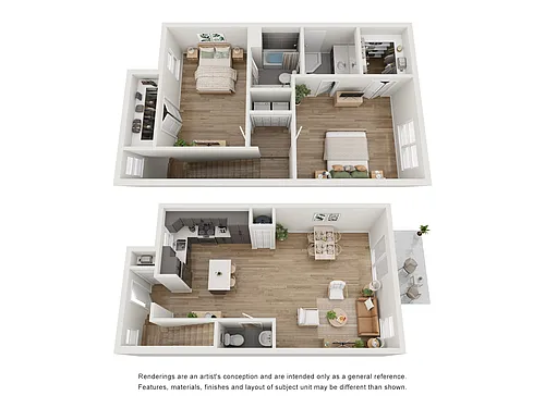 Floor plan B2 | 2 Bed | 2 Bath