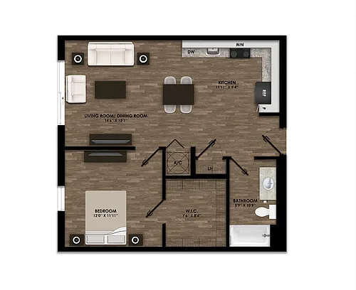 Floor plan 1 Bedroom