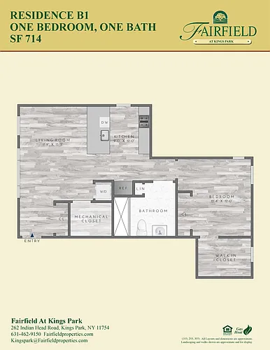 Floor plan B1 One Bedroom