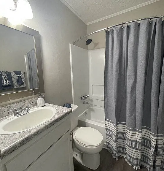 Granite Countertops & Wood-style Bathroom Floors