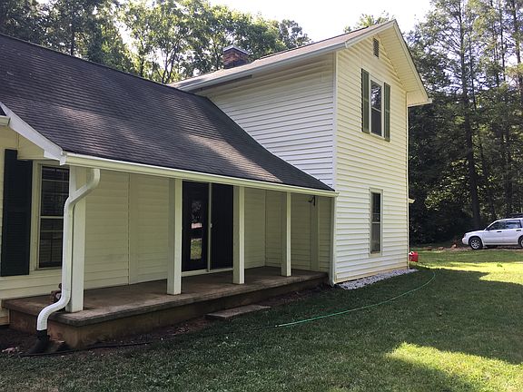 View of side porch from yard