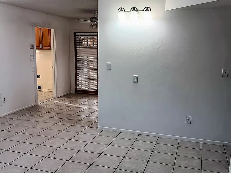 Living room and kitchen area